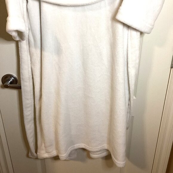 Pottery Barn Women's White Plush Bath Robe Bathrobe Size S - Picture 7 of 10